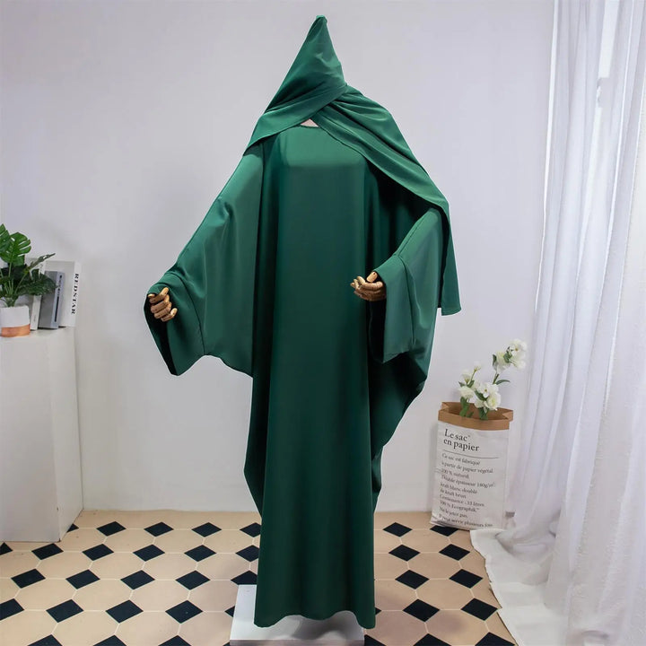 Two Piece Abaya Set – Modest Loose Fit with Hijab