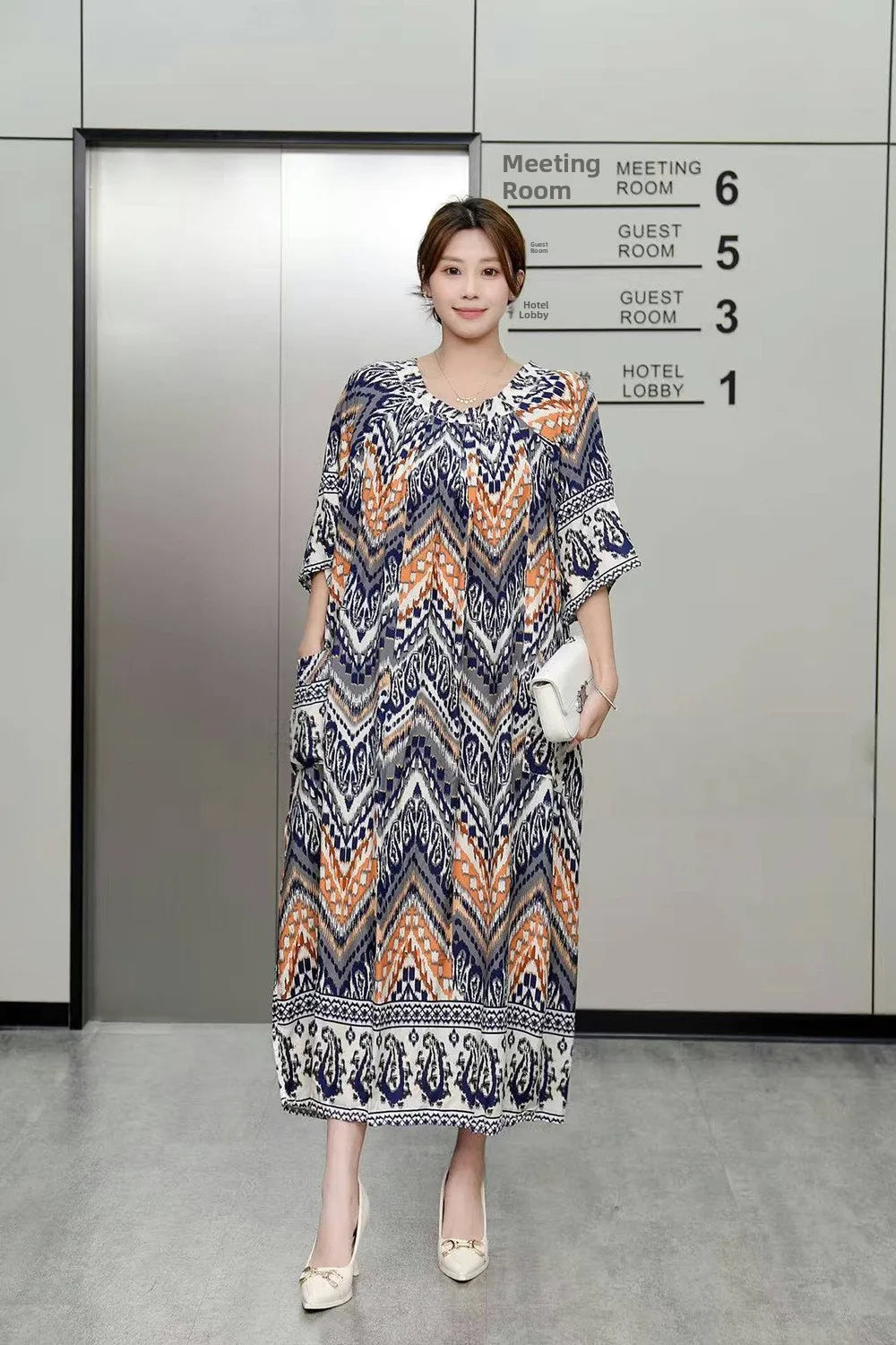 Women’s Floral Maternity Lounge Dress | فستان بيت واسع ومريح - Floral