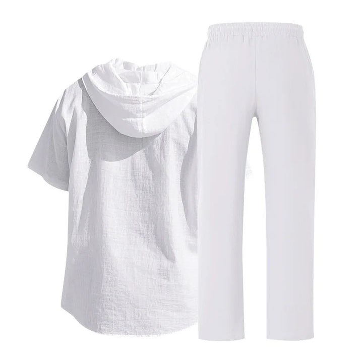 Men’s Linen Summer Set | Breathable Short Sleeve Shirt & Pants