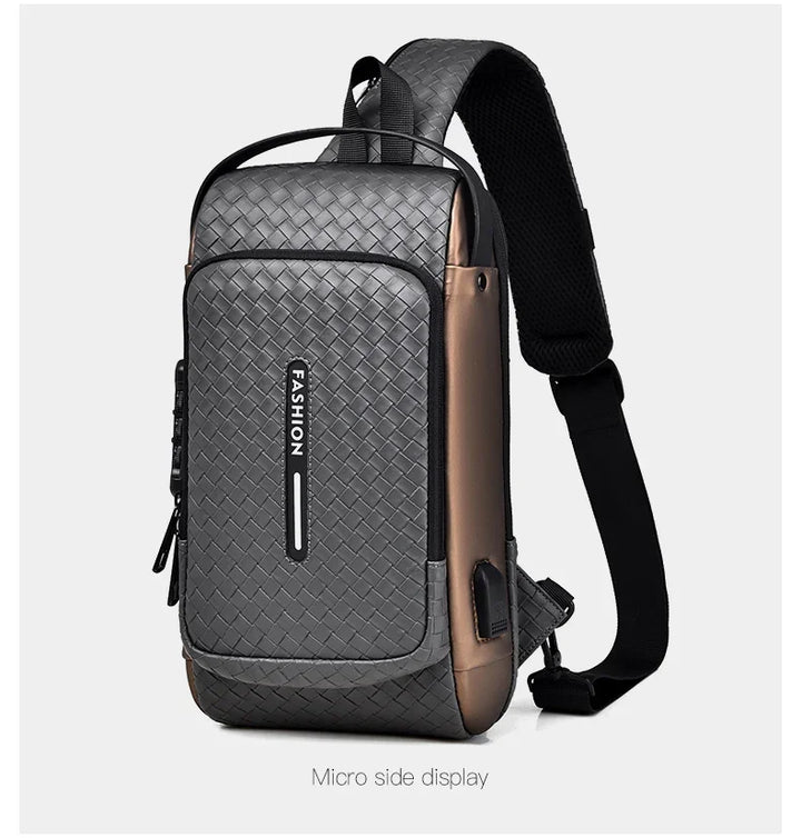 Men’s PU Anti-Theft Chest Bag | حقيبة صدر رجالية PU مضادة للسرقة