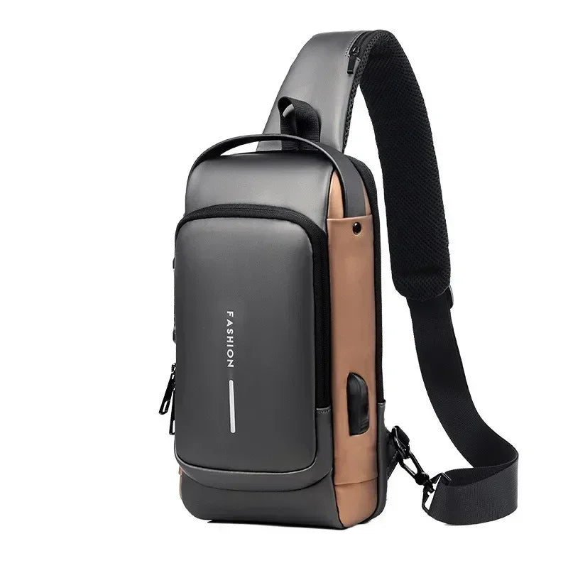 Men’s Anti-Theft Oxford Sling Chest Bag | حقيبة صدر رجالية أكسفورد مضادة للسرقة