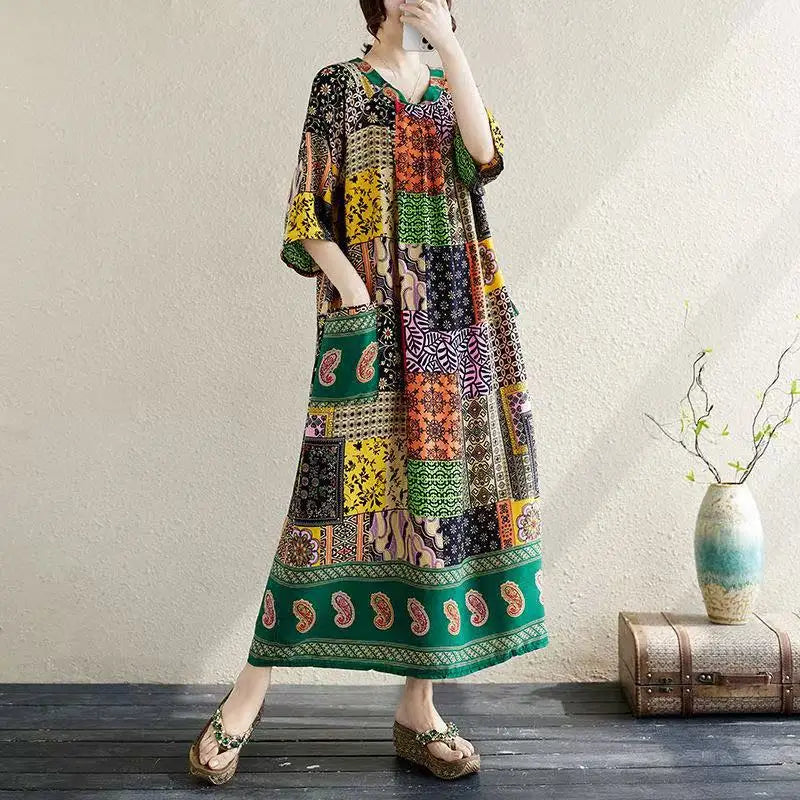 Women’s Floral Maternity Lounge Dress | فستان بيت واسع ومريح - Floral