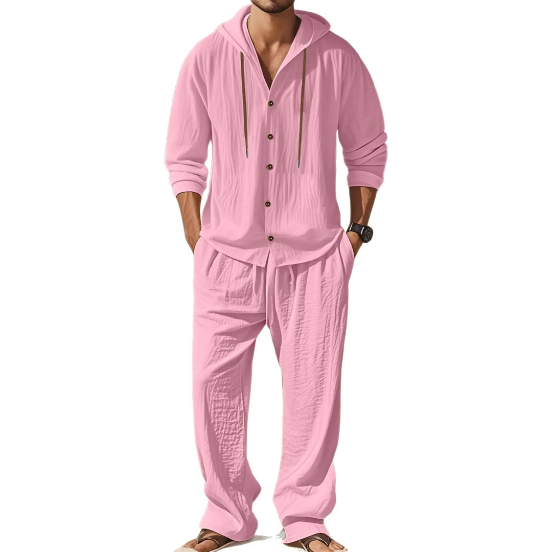 Men’s Linen Shirt & Pants Set | Breathable Relaxed Fit