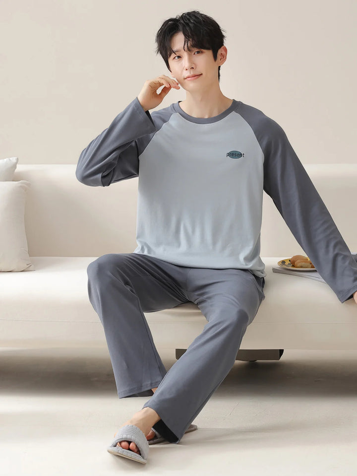 Men’s Cotton Pajama Set | Classic Long Sleeve Homewear