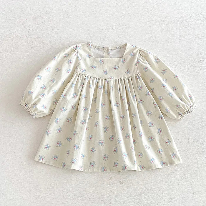 Girls’ Corduroy Princess Dress | فستان بناتي أنيق لعمر 2-6 سنوات - Floral