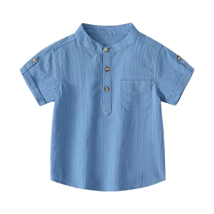 Boys’ Lightweight Linen Short Sleeve Shirt | قميص أطفال لينن خفيف