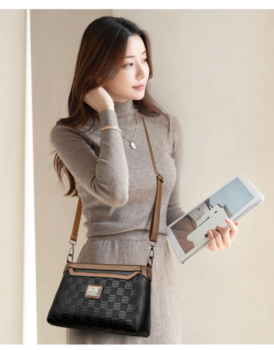 Women’s Plaid Shoulder Crossbody Bag | حقيبة نسائية بنقشة مربعات