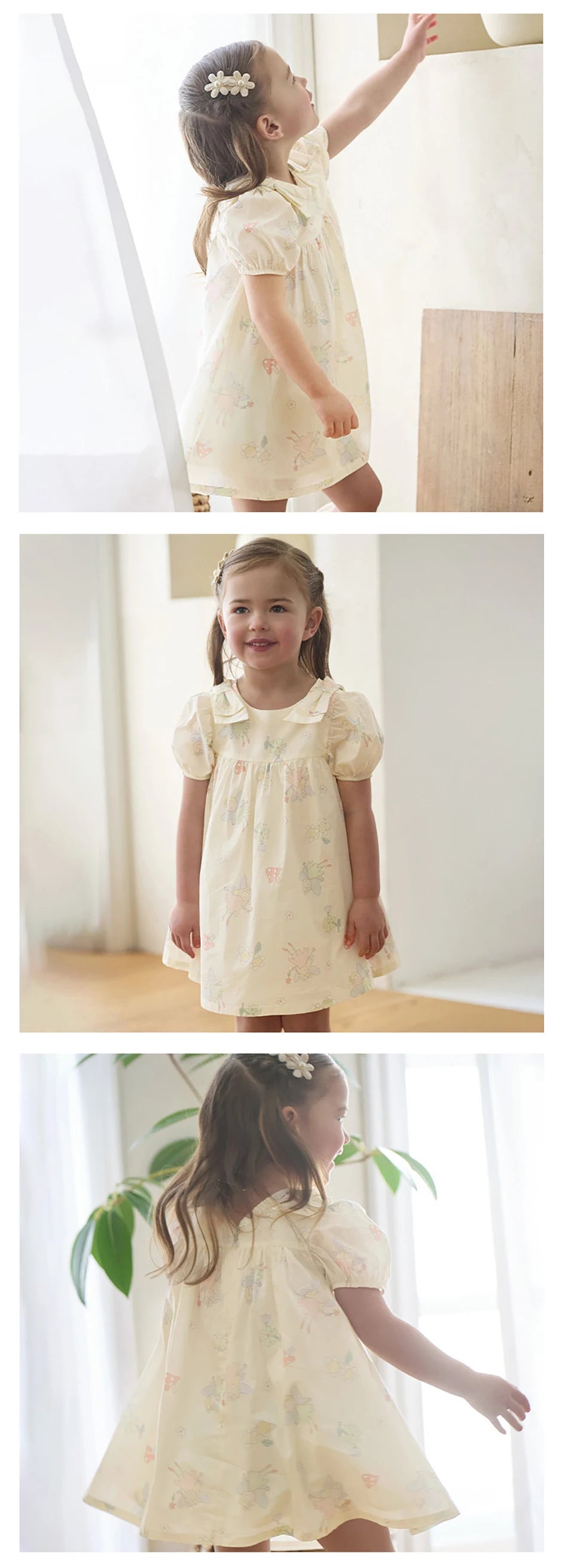 Girls Floral Print Cotton Dress