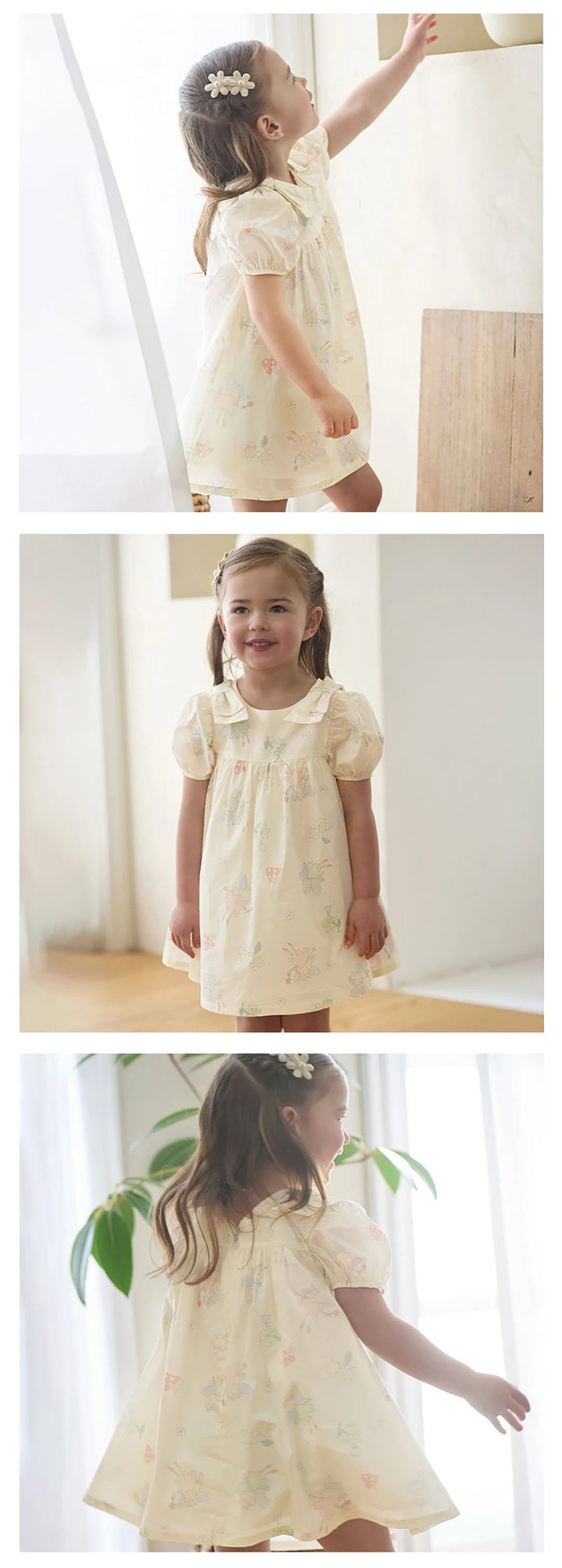 Girls Floral Print Cotton Dress