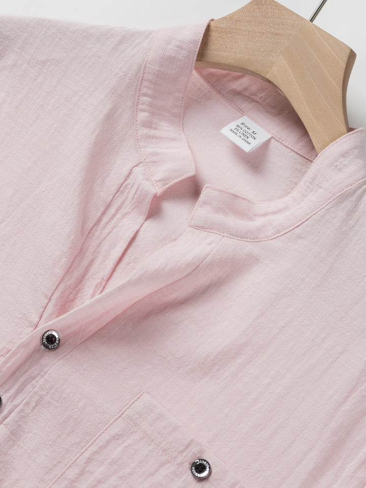 Men’s Cotton Linen Short Sleeve Shirt | Relaxed Summer Style
