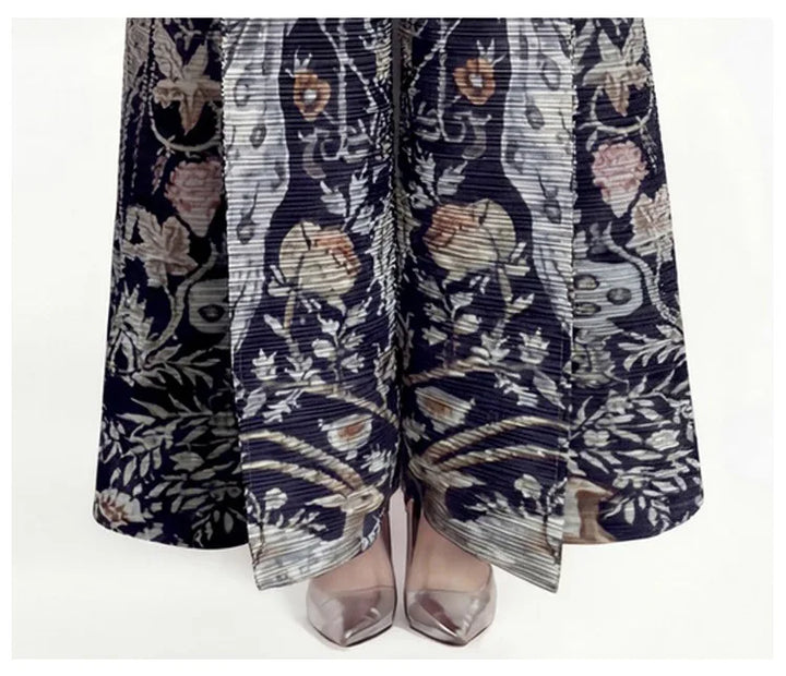 Women’s Pleated Printed Long Dress | فستان نسائي طويل بطبعات أنيقة