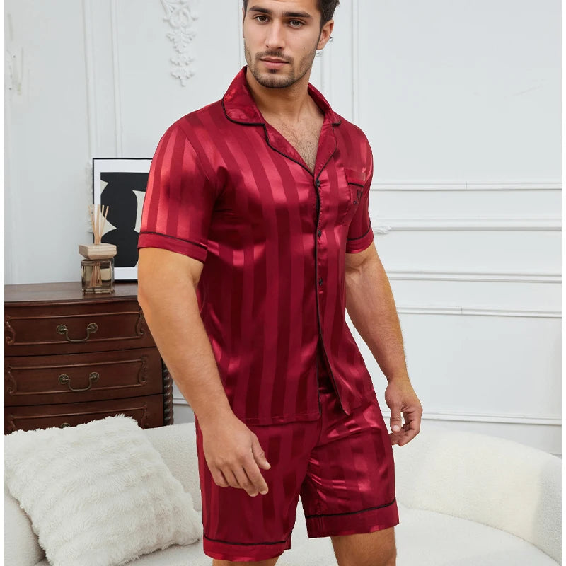 Men’s Plaid Pajamas Set | Short Sleeve Comfortable Sleepwear