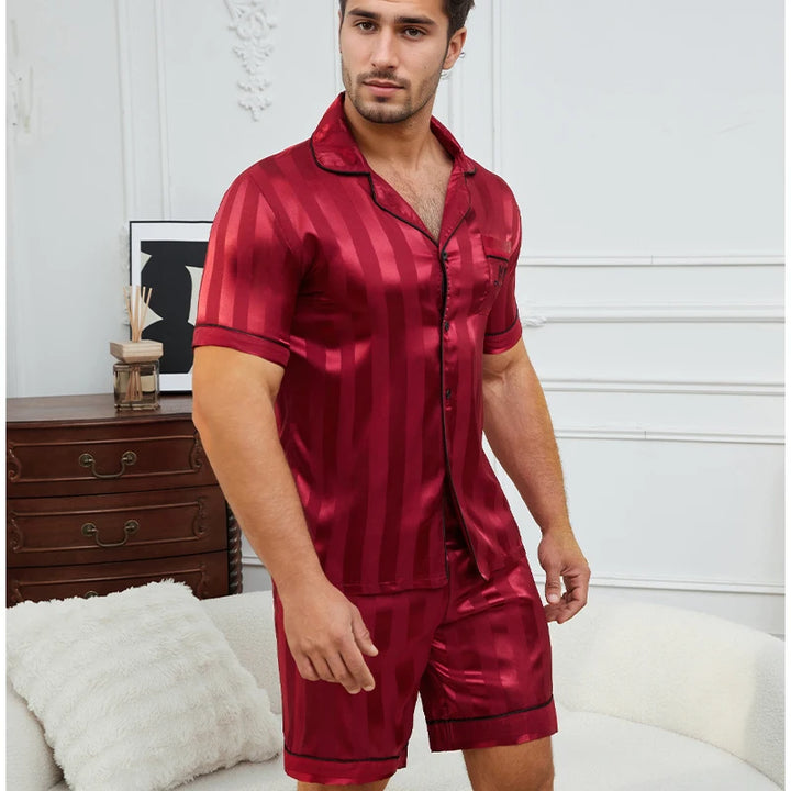 Men’s Plaid Pajamas Set | Short Sleeve Comfortable Sleepwear