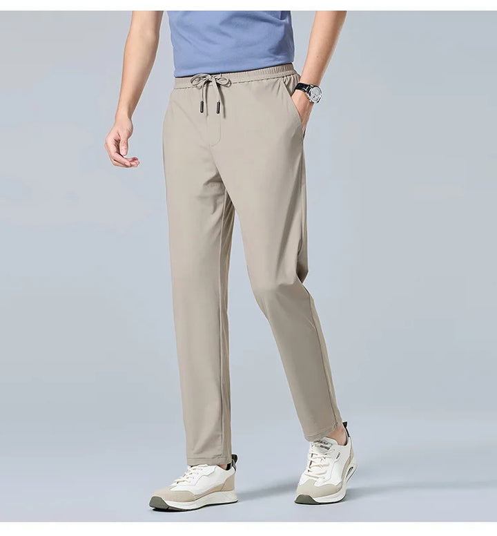 Men’s Ice Silk Dress Trousers | Quick-Dry Non-Iron Casual Fit