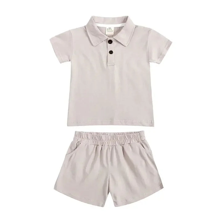 Boys’ Summer Shirt & Shorts Set | طقم أولاد صيفي بقميص وشورت