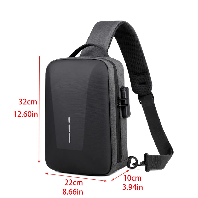 Men’s Anti-Theft USB Chest Bag | حقيبة صدر رجالية مضادة للسرقة مع USB
