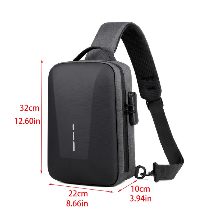 Men’s Anti-Theft USB Chest Bag | حقيبة صدر رجالية مضادة للسرقة مع USB