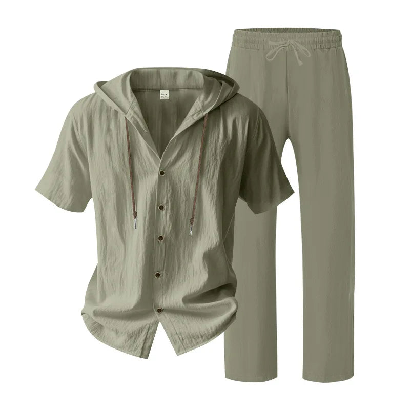 Men’s Summer Beach Set | Casual Short Sleeve Shirt & Shorts Outfit