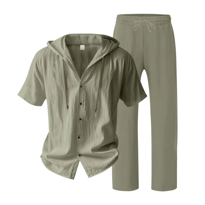 Men’s Summer Beach Set | Casual Short Sleeve Shirt & Shorts Outfit