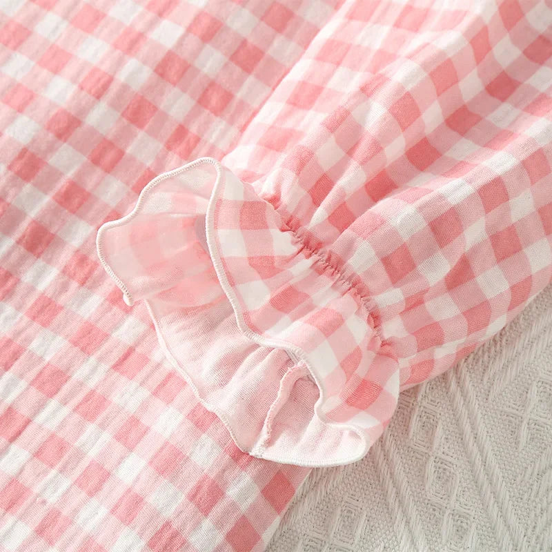 Women’s Cotton Nightgown | جلابية قطنية صيفية للبيت - Plaid