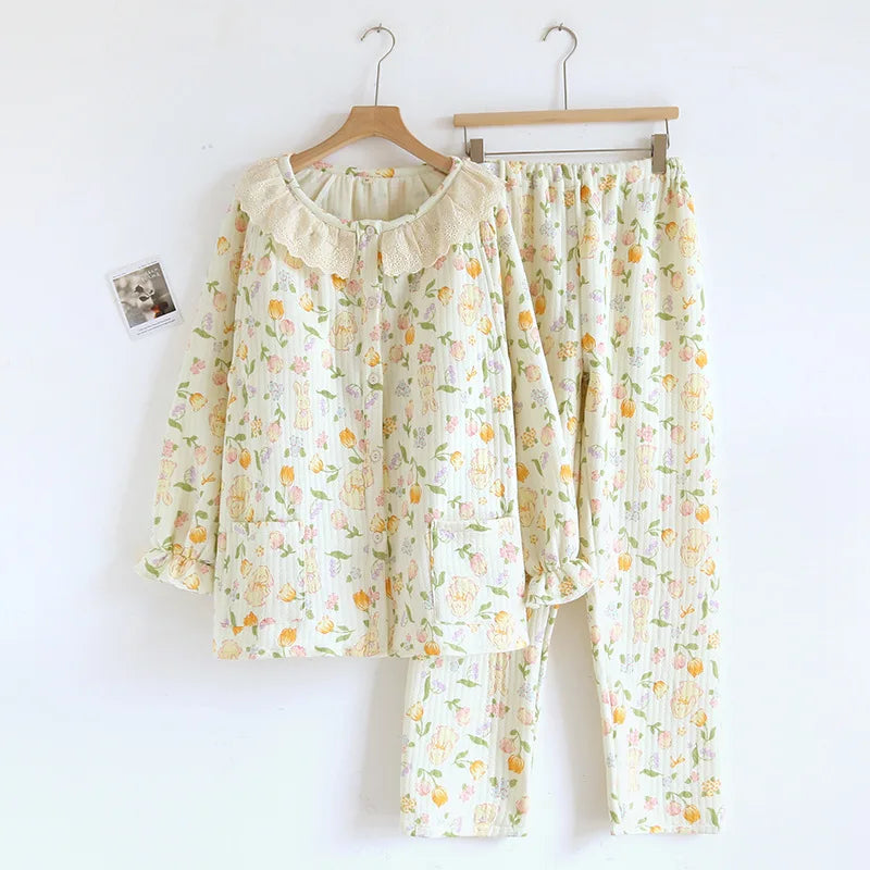 Women’s Cotton_Lounge_Active | بيجاما قطنية نسائية للبيت - Floral