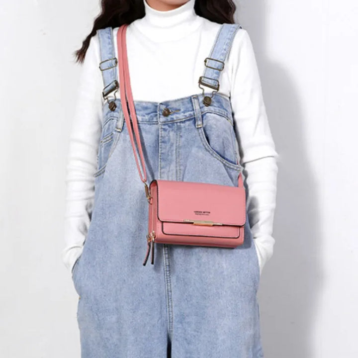 Women’s Multi-Pocket PU Crossbody Phone Bag | حقيبة هاتف نسائية متعددة الجيوب كروس بودي