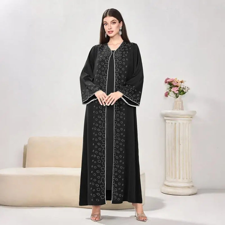 Black Abaya – Diamond Embellished Elegant Design
