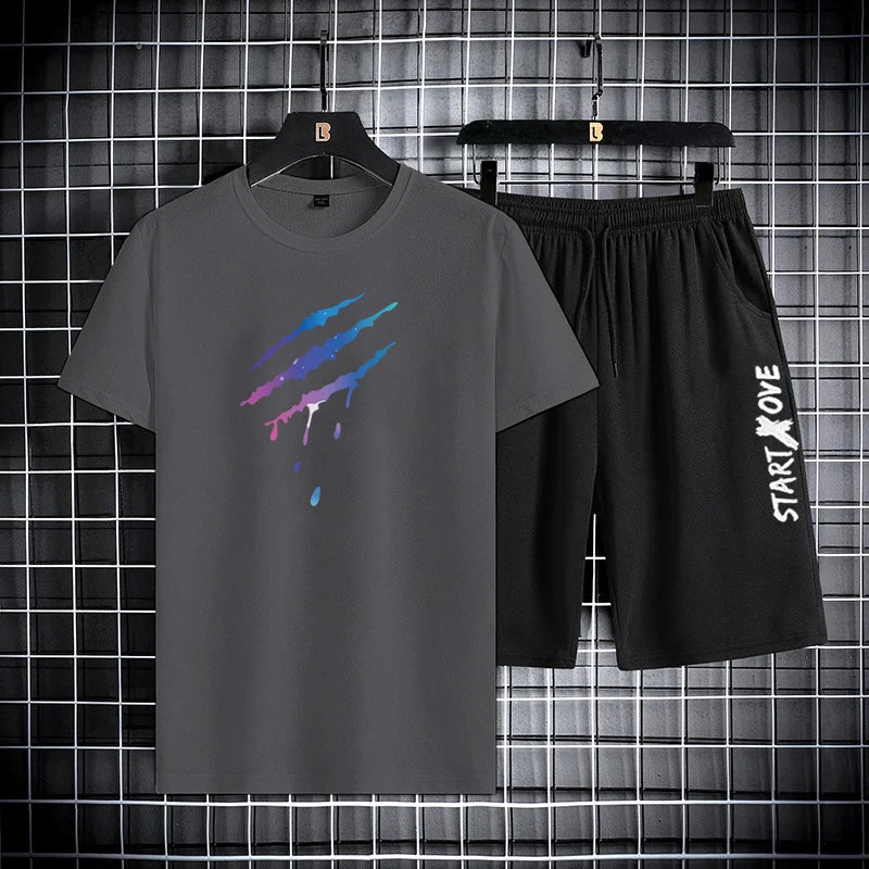 Men’s Quick-Dry Sports T-Shirt & Shorts Set | طقم رياضي رجالي سريع الجفاف تيشيرت وشورت