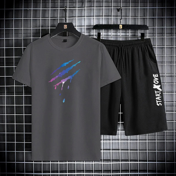 Men’s Quick-Dry Sports T-Shirt & Shorts Set | طقم رياضي رجالي سريع الجفاف تيشيرت وشورت