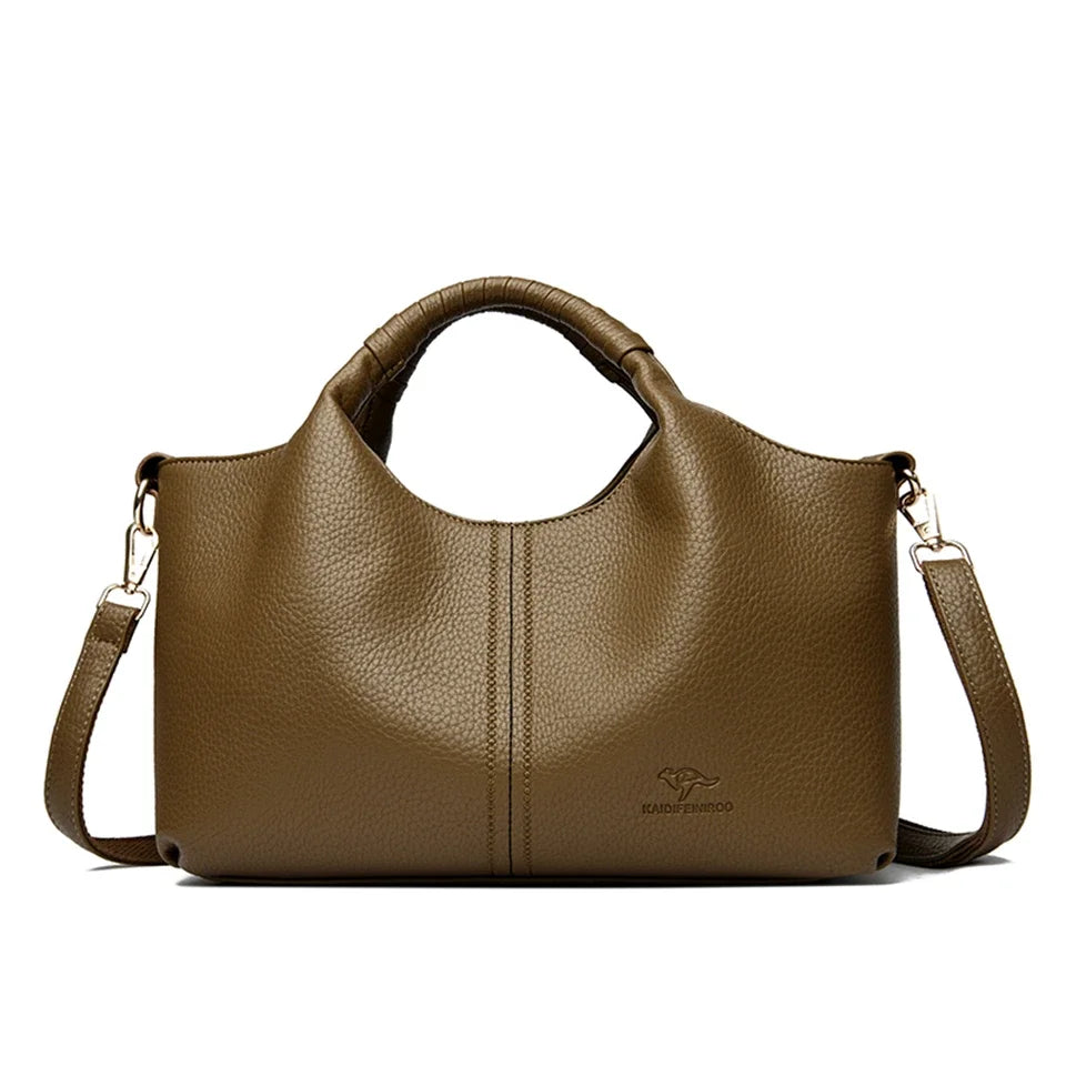 Women’s Soft Leather-Look Tote Bag | Elegant Daily Handbag
