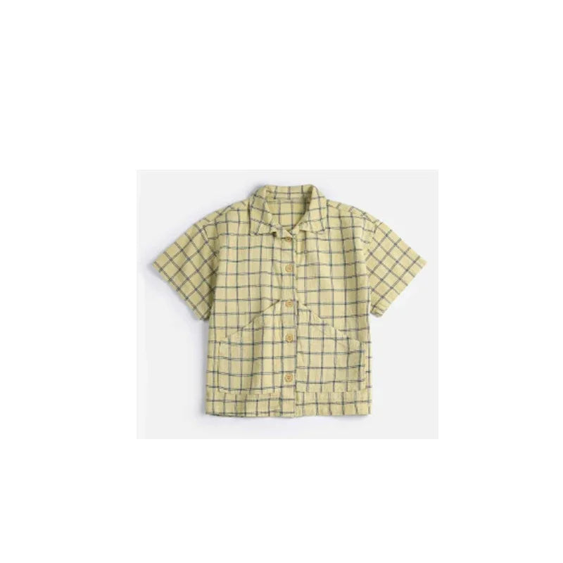 Kids’ Cotton Print Shirt & Shorts Set by Size | طقم أطفال قطني مطبوع حسب المقاس