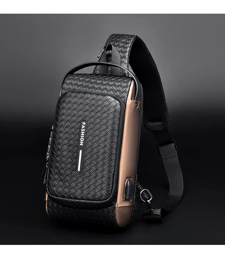 Men’s PU Anti-Theft Chest Bag | حقيبة صدر رجالية PU مضادة للسرقة