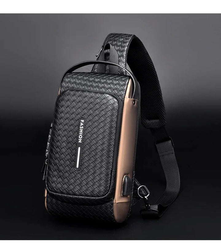 Men’s PU Anti-Theft Chest Bag | حقيبة صدر رجالية PU مضادة للسرقة