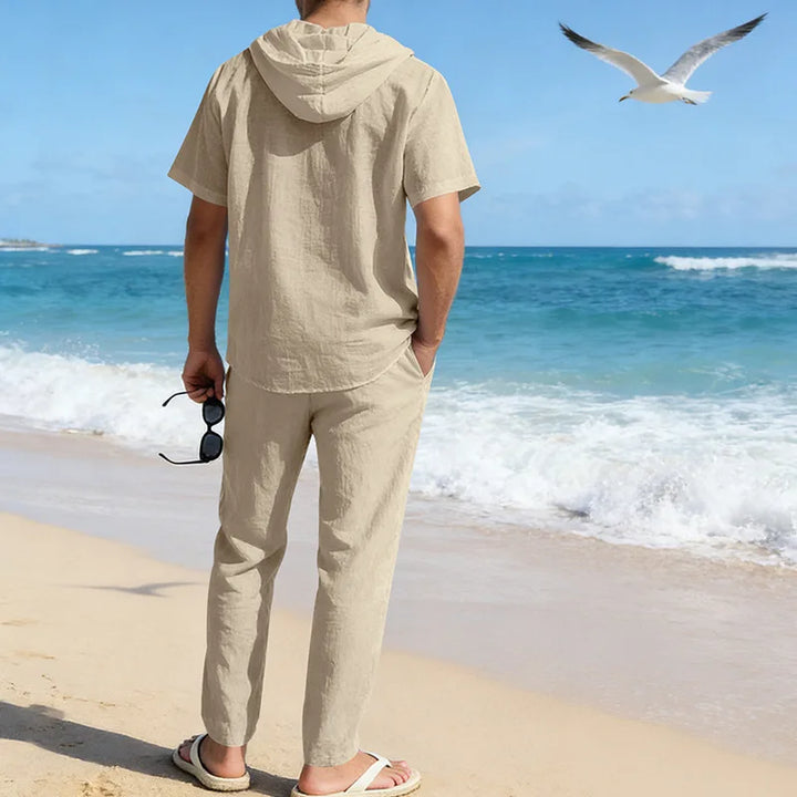 Men’s Summer Beach Set | Casual Short Sleeve Shirt & Shorts Outfit