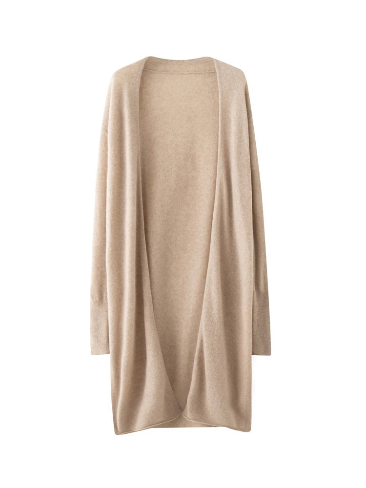 High Quality Cashmere Long Cardigan – Elegant Winter Knit