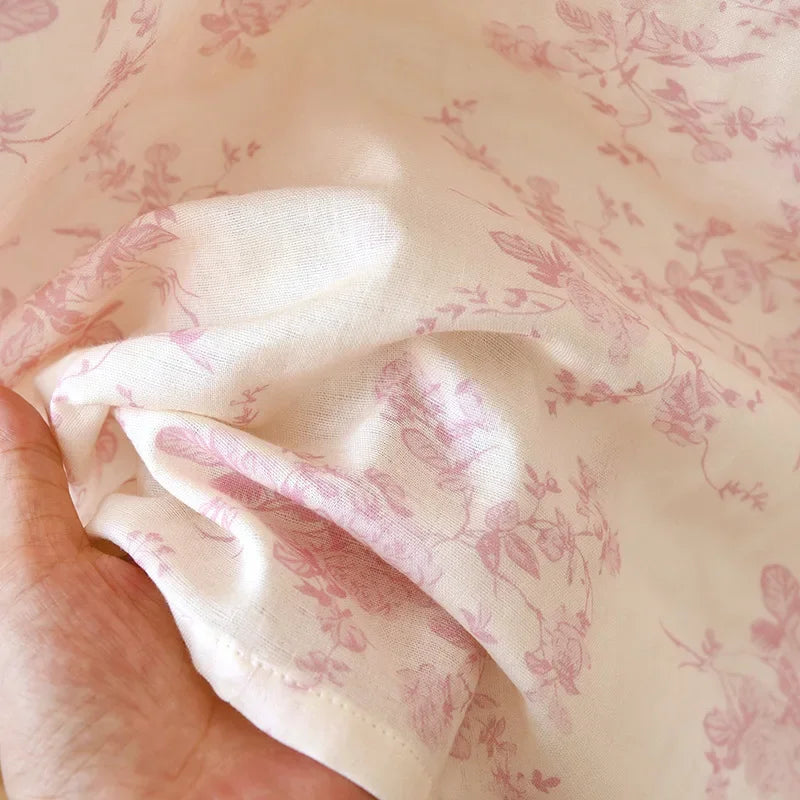 Women’s Pure Cotton Gauze Sleep Dress | جلابية بيت قطنية ناعمة بحافة دانتيل
