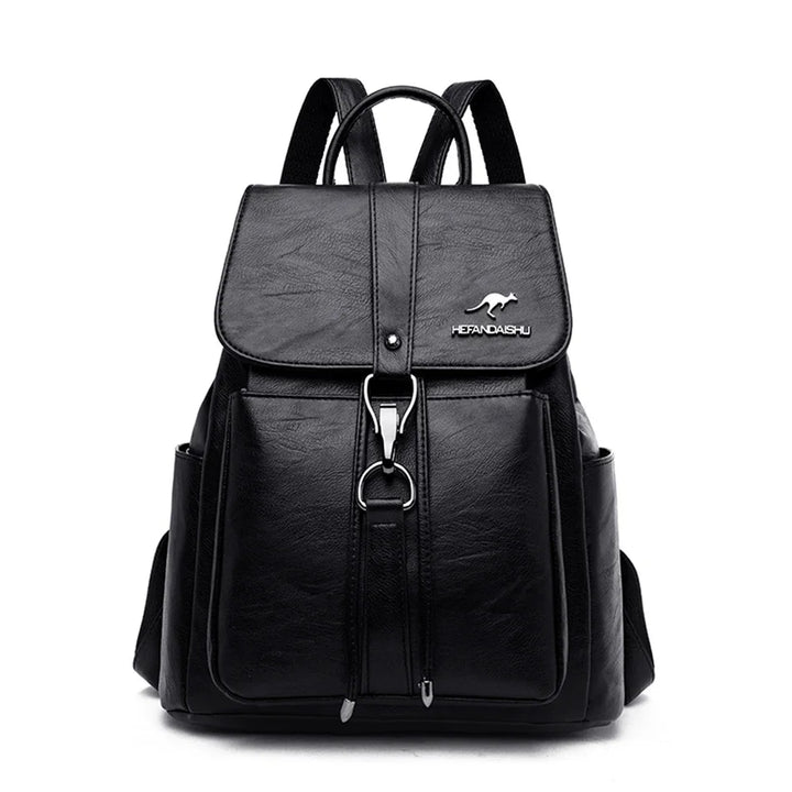 Women’s Everyday Leather-Look Backpack | حقيبة ظهر نسائية ناعمة لليوميات