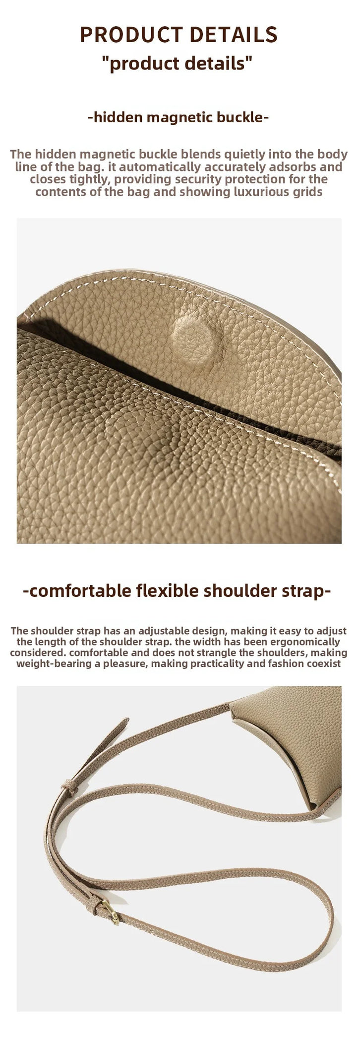 Women’s Top-Grain Leather Phone Crossbody Bag | حقيبة هاتف نسائية من الجلد الطبيعي الفاخر