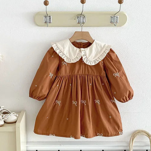 Girls’ Corduroy Princess Dress | فستان بناتي أنيق لعمر 2-6 سنوات - Floral
