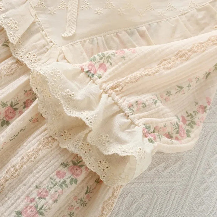 Women’s Cotton Summer Nightgown | جلابية بيت قطنية صيفي - Vine Print