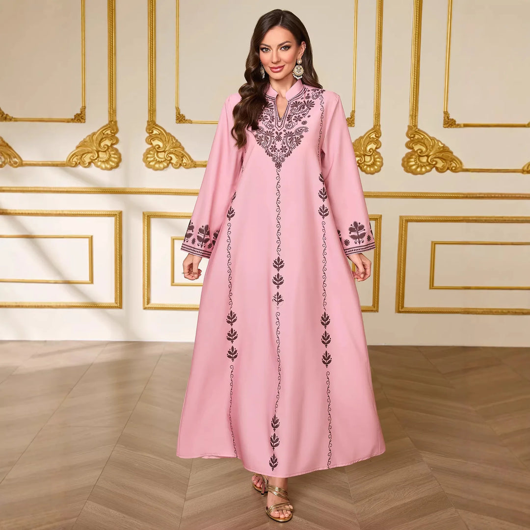 Women’s Luxe Embroidered Modest Maxi Dress | فستان طويل مطرز فاخر