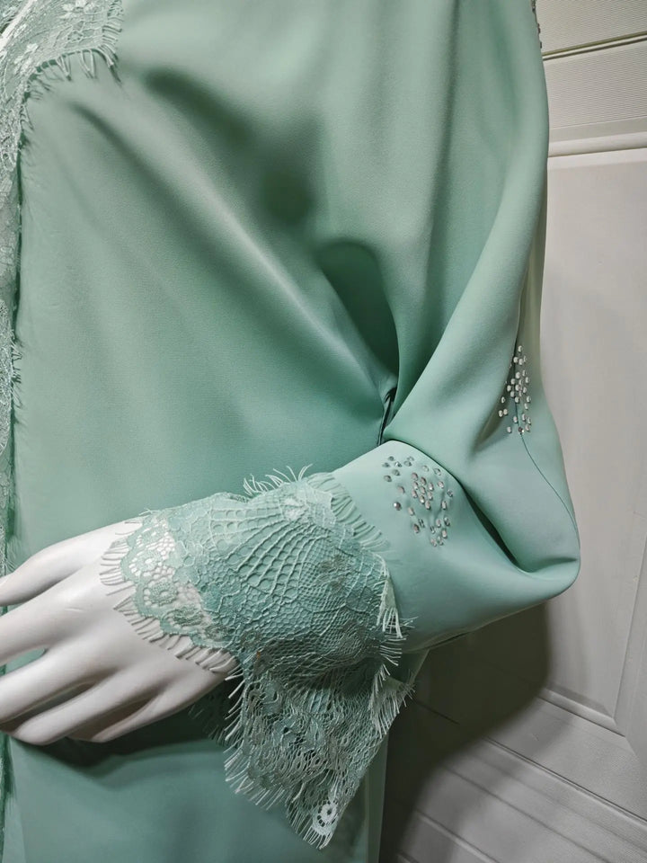 Women’s Abaya | Elegant Lace Splicing Modest Party Design