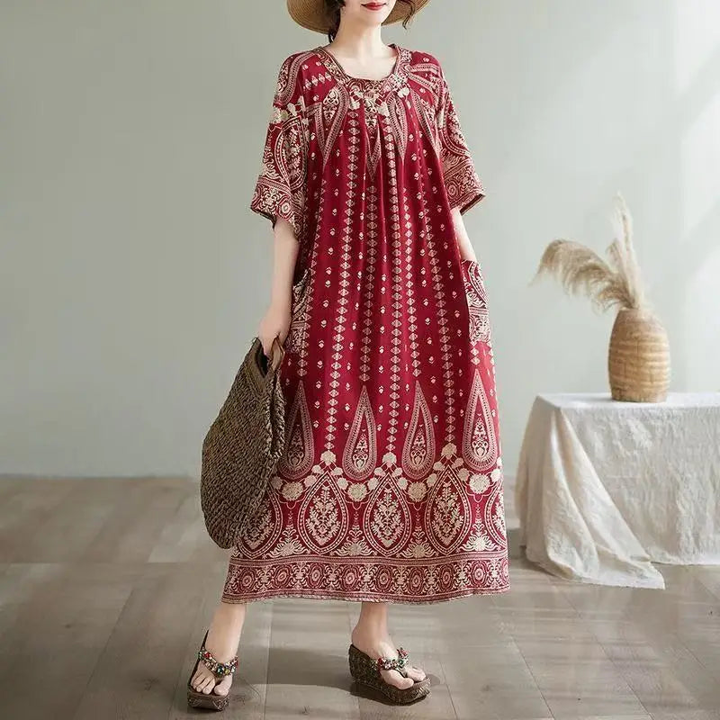 Women’s Floral Maternity Lounge Dress | فستان بيت واسع ومريح - Floral