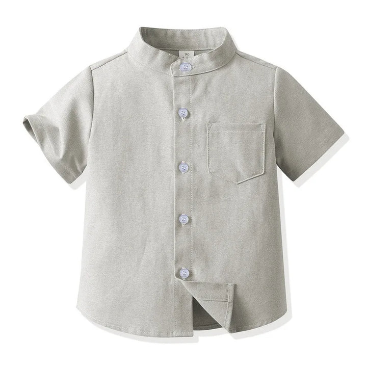 Boys’ Pure Cotton Short Sleeve Shirt 2–6 Years | قميص أطفال قطني قصير الأكمام لعمر ٢–٦ سنوات