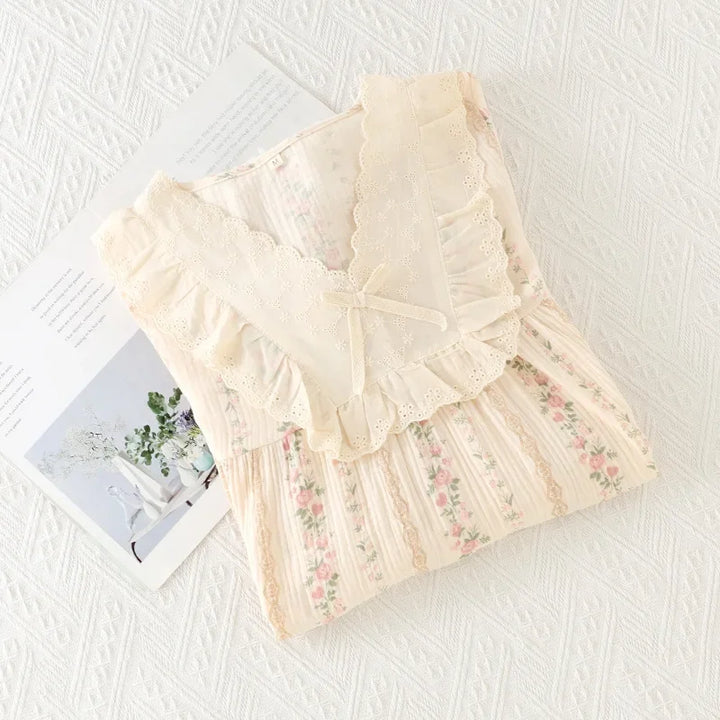 Women’s Cotton Summer Nightgown | جلابية بيت قطنية صيفي - Vine Print
