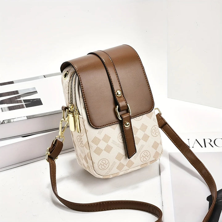 Women's Plaid Crossbody Phone Bag | حقيبة هاتف نسائية كروس بودي بنقشة مربعات