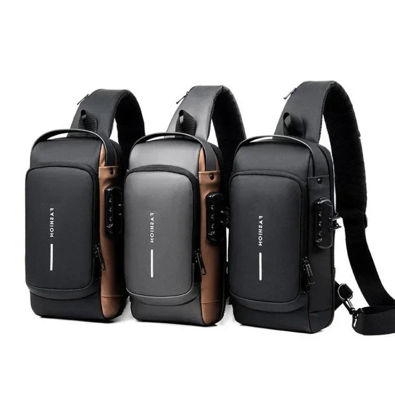 Men’s Anti-Theft Oxford Sling Chest Bag | حقيبة صدر رجالية أكسفورد مضادة للسرقة
