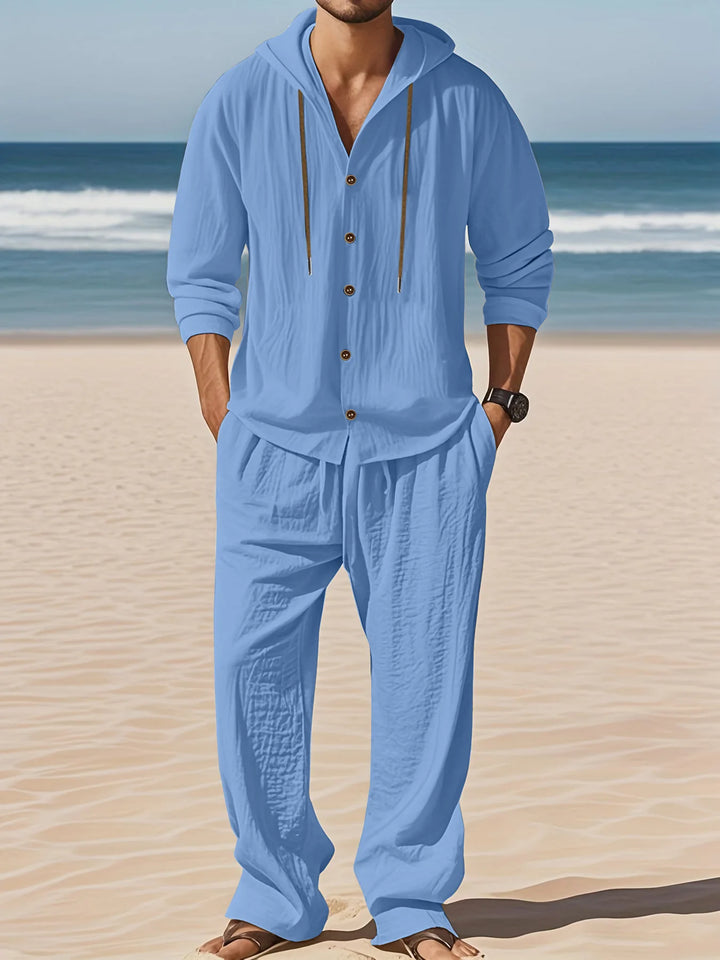 Men’s Linen Shirt & Pants Set | Breathable Relaxed Fit