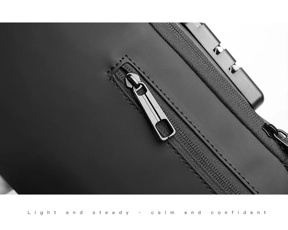 Men’s Anti-Theft Oxford Sling Chest Bag | حقيبة صدر رجالية أكسفورد مضادة للسرقة