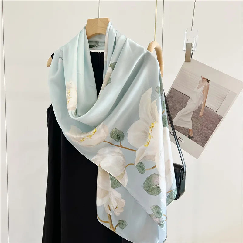 Women’s Pure Silk Shawl | Elegant Printed Long Drape